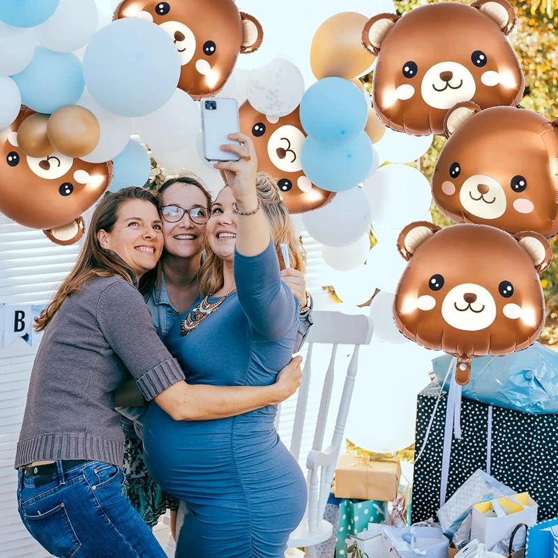 

2/3/5Pcs Brown Bear Head Balloons Cartoon Animal Foil Balloon for Kids Jungle Birthday Party Decoration Baby Shower Supplies