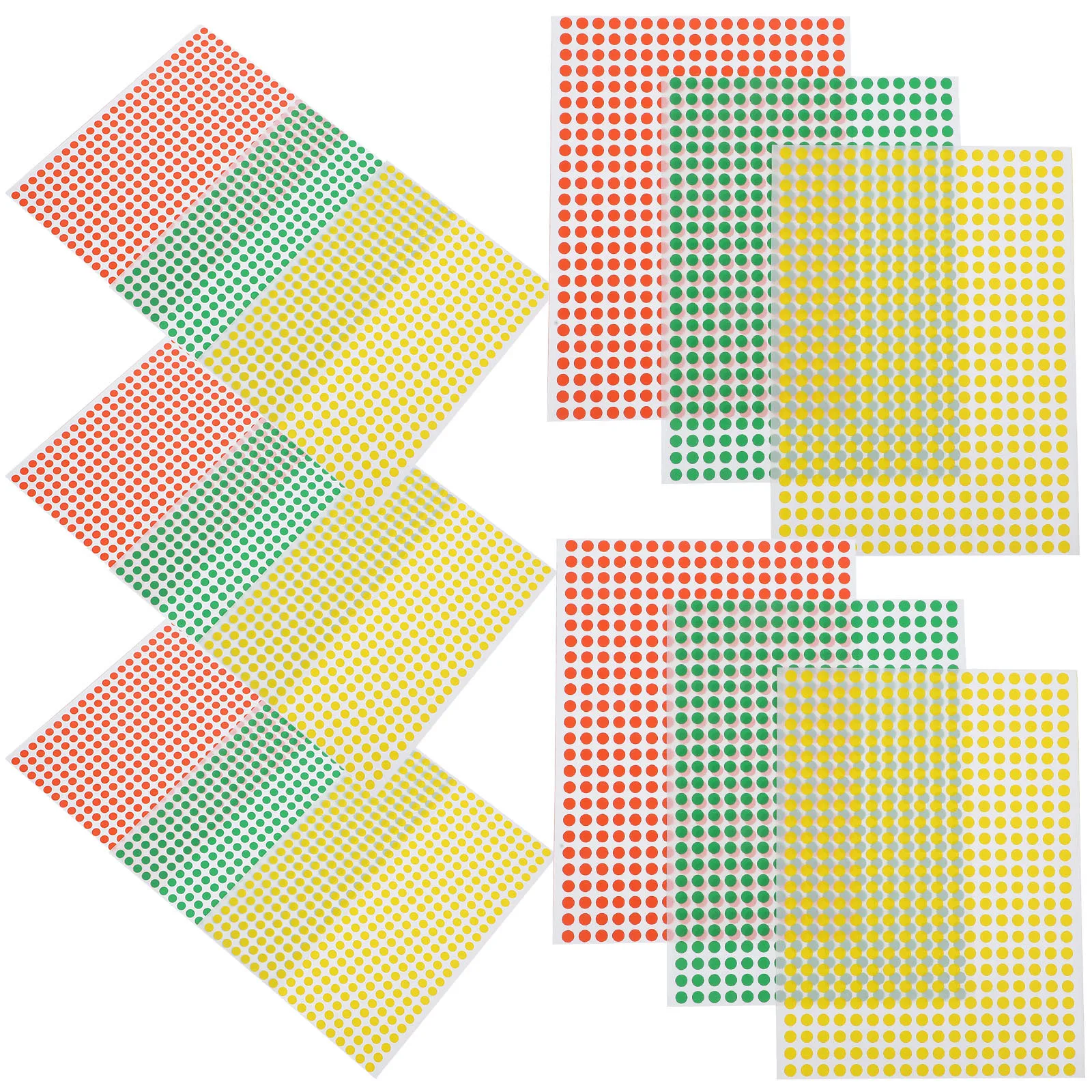 15 Sheets Color Dot Stickers Round Label Sticker Classification Sticker Home School Office Label Colored Round Dots