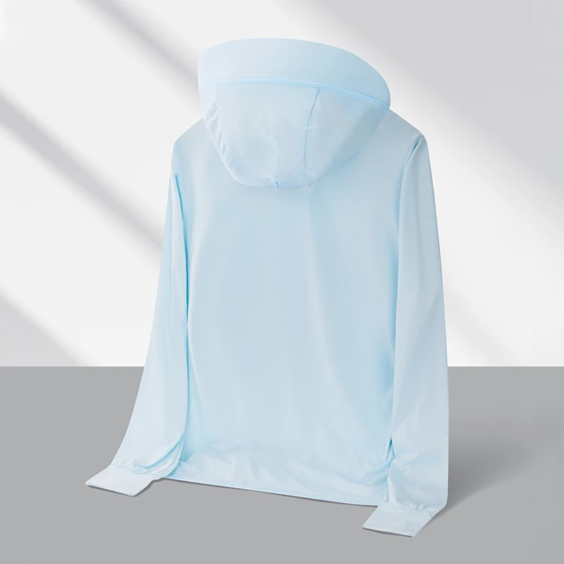 Ropa de protección solar para hombres y mujeres, chaqueta transpirable de secado rápido, ultrafina, de seda de hielo, con capucha, para exteriores, Verano