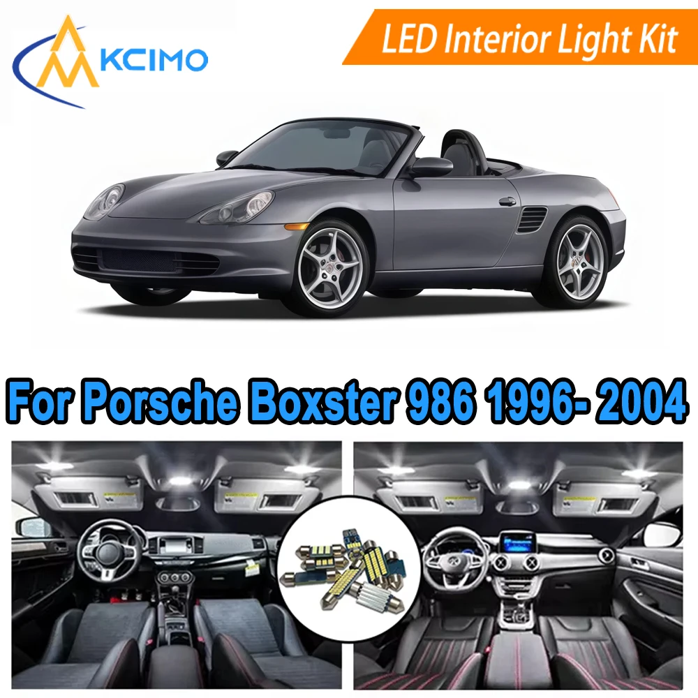

LED Interior Lights For Porsche Boxster 986 1996-2004 6000K Cool Map Dome Reading Door Lights​ White/Blue Interior Bulbs Kit