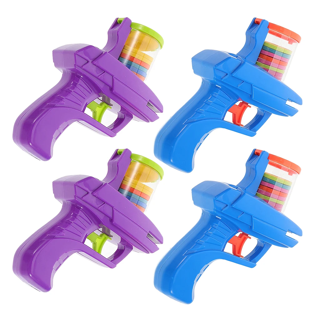 

4pcs Fly Shooter Set Outdoor Game Family Beach Play Backyards Kids Fly Disk Launcher For Active