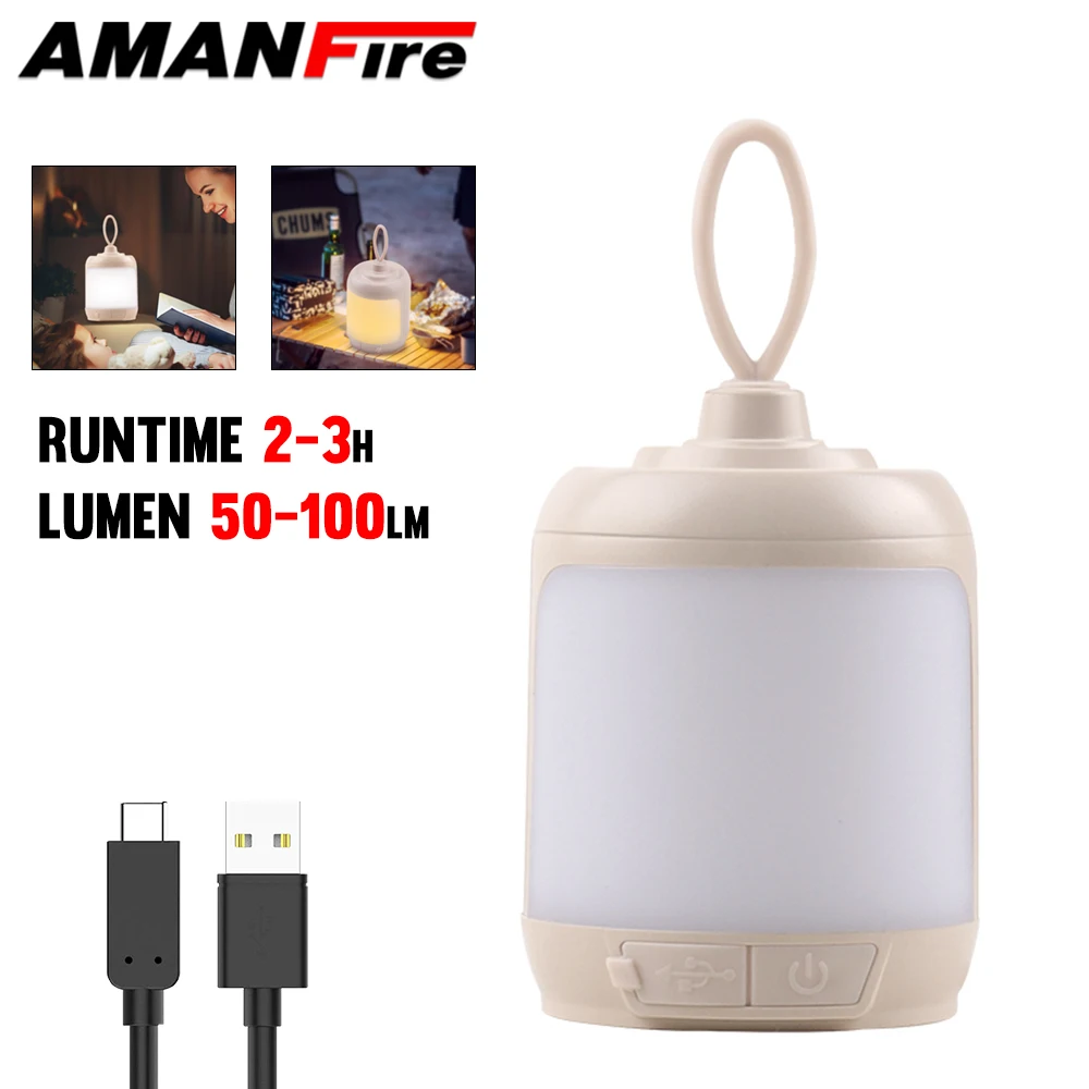 

Amanfire LW-10 Camping Light 100LM LED White+Warm Light ABS+PC Tent Lamp Infinite Dimming Outdoor Hanging Lantern