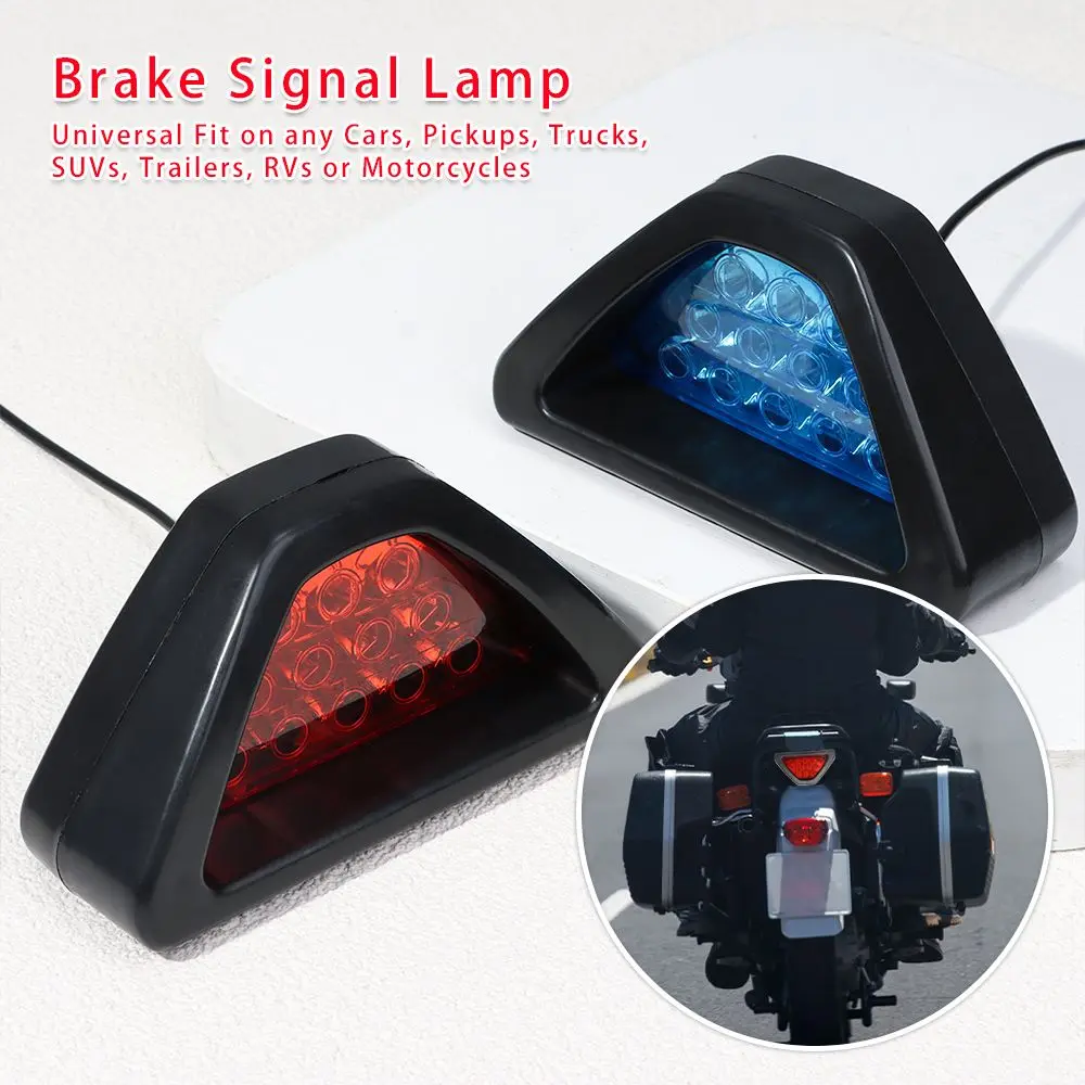 Car Accessories Sporty Triangle 12LED Rear Fog Light Brake Signal Lamp Stop Light Third Brake Lamp