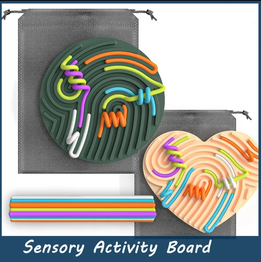 Decompression Toys Sensory Activity Boards Calm Stress Anxiety ADHD and Autism Silence Include A Portable Travel Bag and Rope