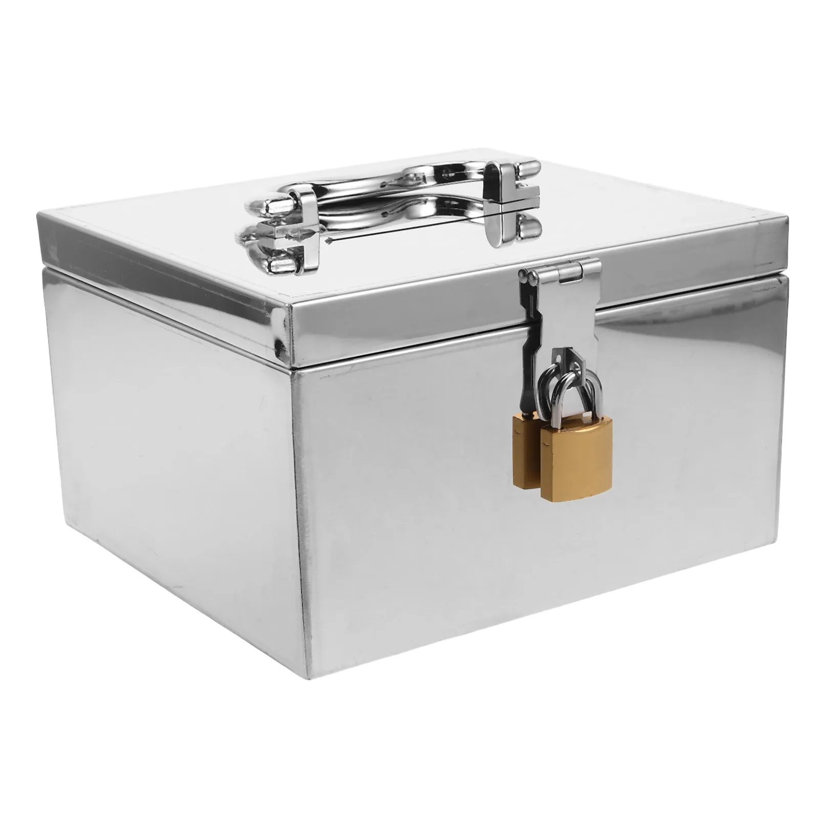 Rectangular Stainless Steel Money Box Unbreakable Cash Savings Bank Locking Deposit Safe for Home Office Daily Budget Management