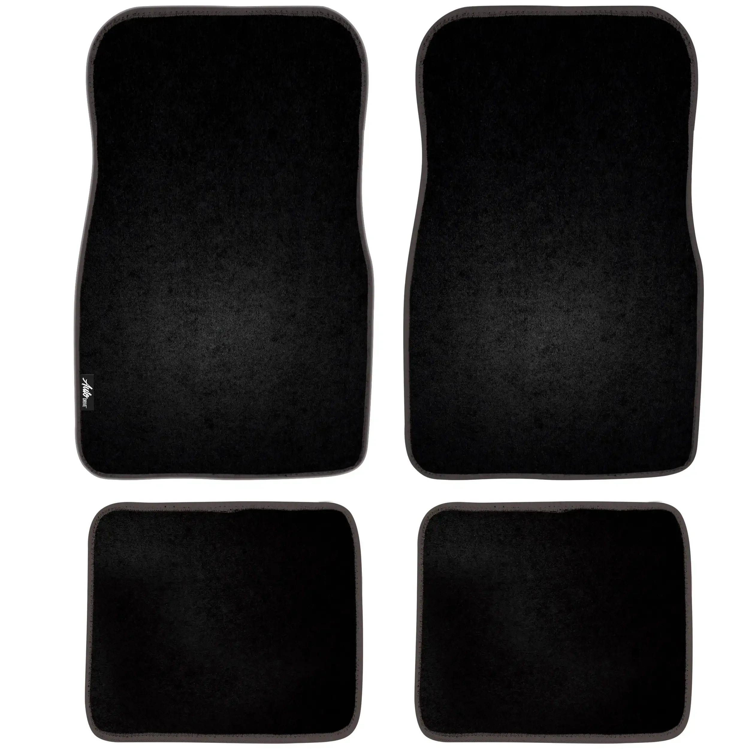 

4 Piece Medium Pile Carpet Floor Mat Set Black