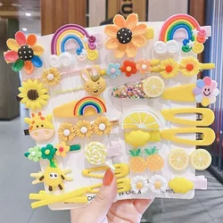 14pcs New In Sweet Candy Cartoon Elements Hair Accessories For Girls Kids Cute Hairpins Child Headdress Hair Clips Clamp