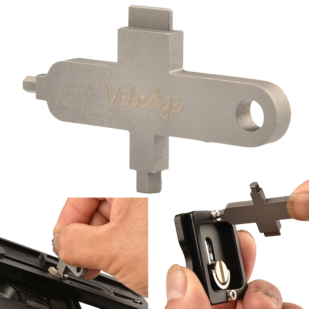

EDC Camera Plate Tool with Hex Wrench Slotted Screwdriver Multi Tool for Photography and Video Equipment