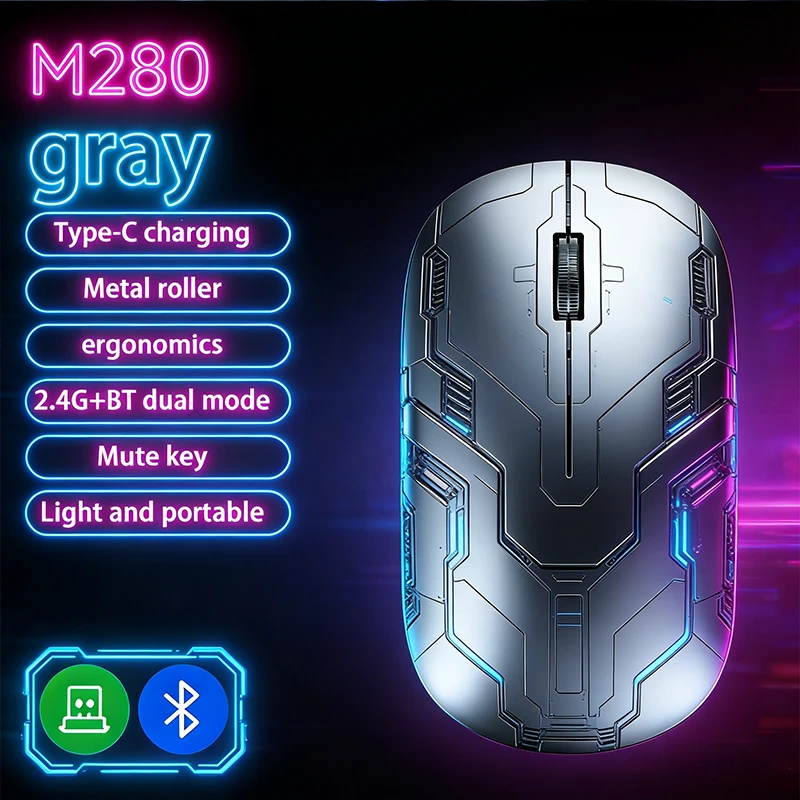 Mouse Sem Fio Bluetooth Lenovo 2.4G Modo Duplo DPI Ajustável Tipo-C Recarregável Silencioso Ergonômico Portátil para Escritório 2026 ﻿