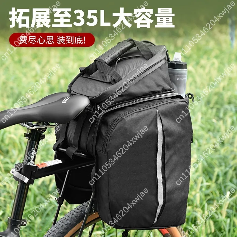 Waterproof Bike Rear Carrier Storage Bag, Large Capacity Cycling Tail Pack Equipment Fit Mountain Bicycle Long Distance Travel