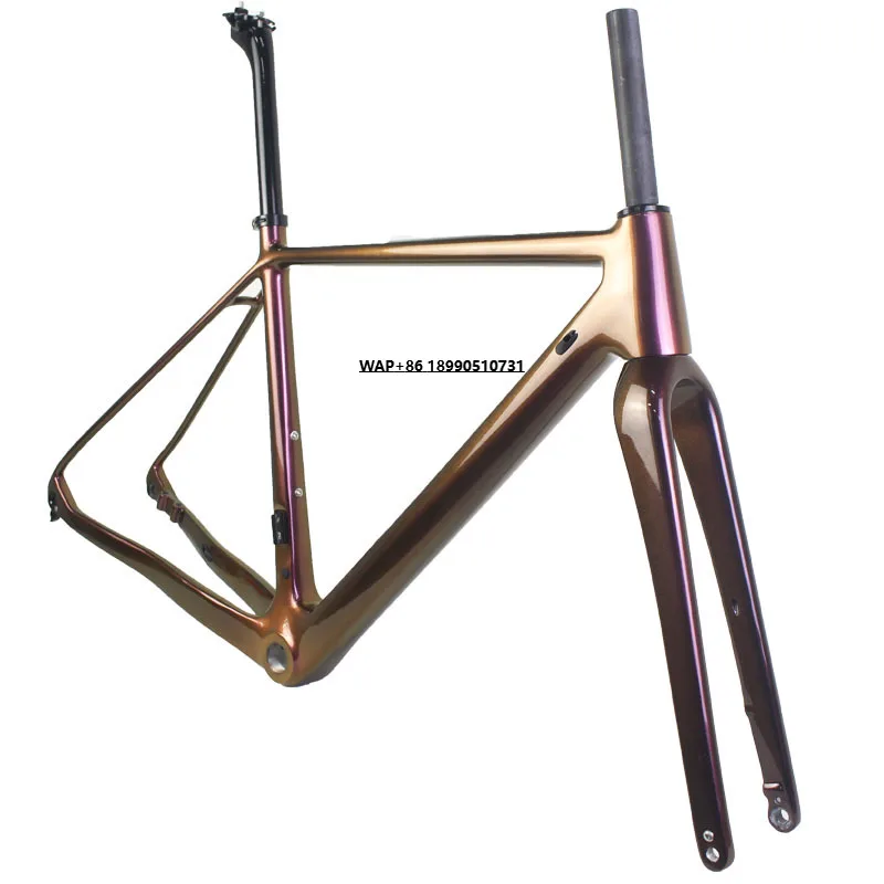 

Chameleon Paint Fork Rate 45mm 700C Disc Brake Chinese Carbon Gravel Bike Frame Cyclocross Framework for Gravel Bicycle