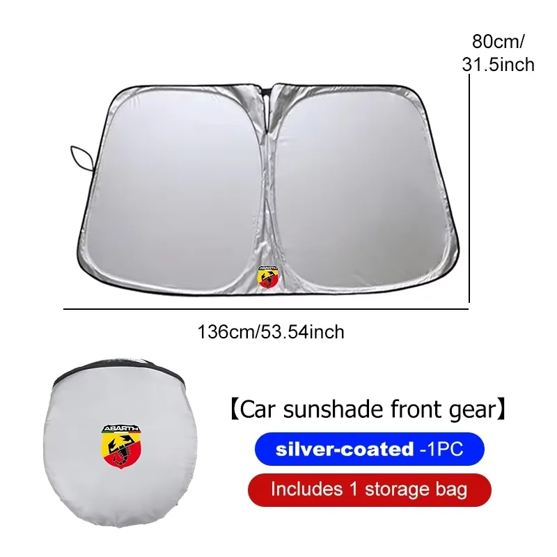 Car Front Windshield Sun Visor Shade Heat Protection Cover For Abarth 695 500 595 500e Punto Tipo Exterior Accessory