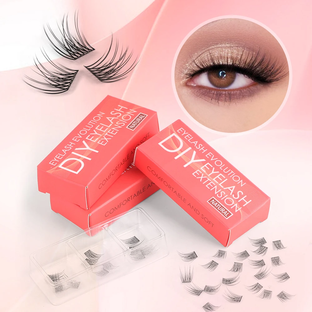 Cluster Lashes DIY Eyelash Extension False Eyelashes 12pcs different lengths Volume Natural Individual Reusable Lashes