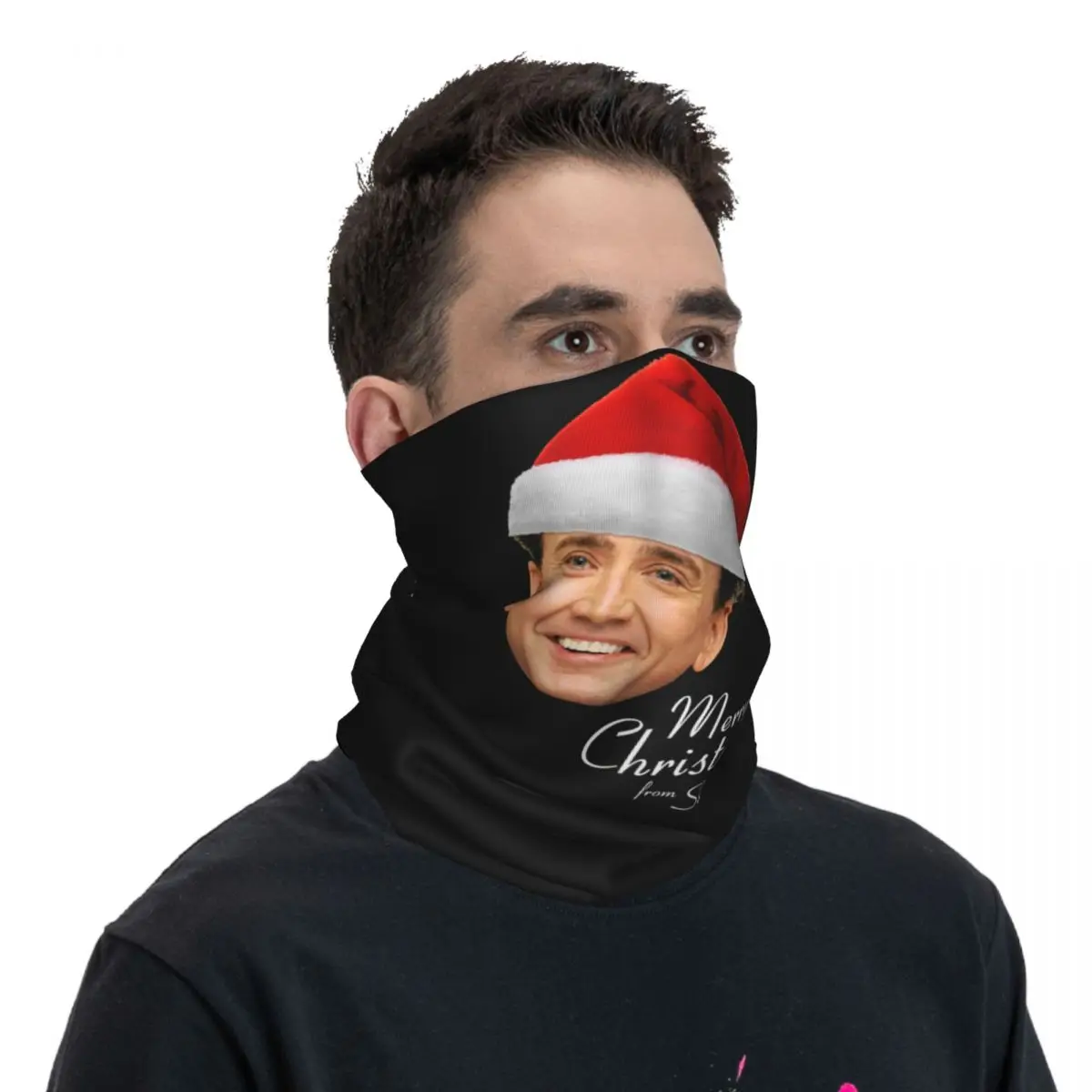 맞춤형 산타 니콜라스 케이지 겨울 헤드밴드 넥 워머 남녀 하이킹 캠핑 튜브 스카프 메리 크리스마스 프롬 세인트 닉 페이스