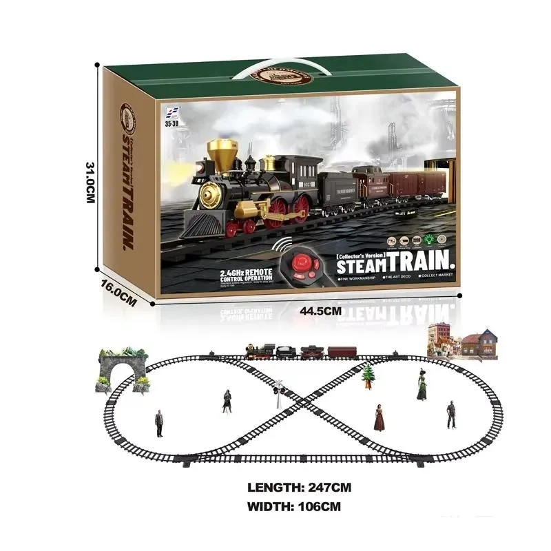 Electric Christmas Steam Locomotive Toy 1:20 Scale Model Stepless Speed Control Educational Gift for Kids Over 3 Years Old