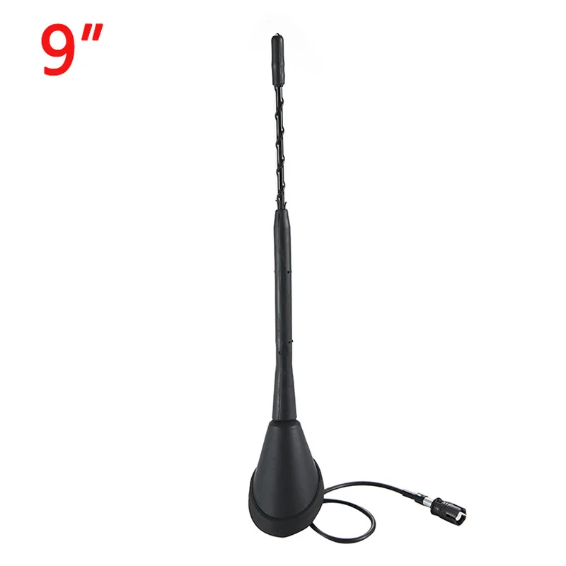 1 zestaw uniwersalnych 9-calowych samochodowych anten przeciw hałasowi AM/FM + podstawa do BMW VW Jetta Bora Golf Polo MK4 Passat Audi