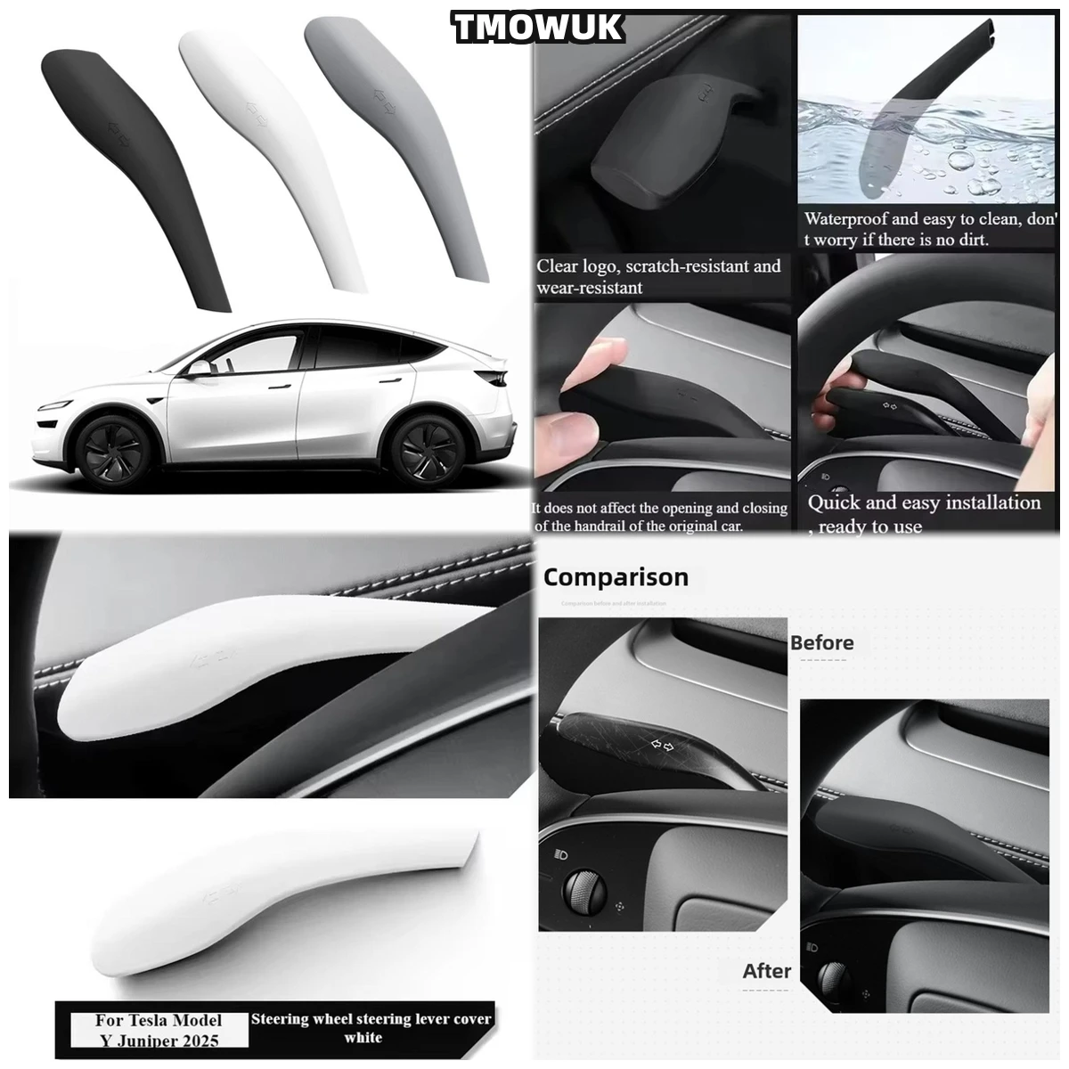 

Ergonomic Steering Lever Cover For Tesla Model Y Juniper 2025 Gear Shift - Interior Upgrade