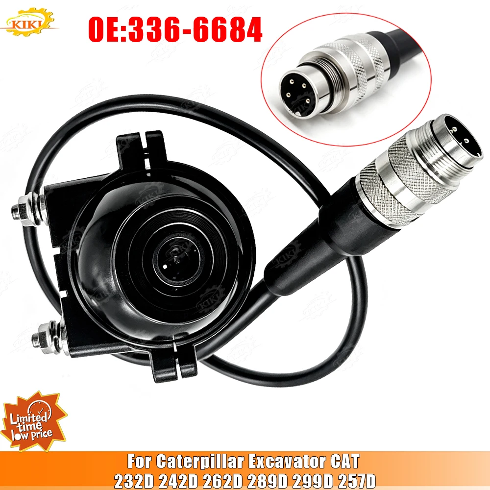 Fit For Caterpillar CAT 232D 242D 262D 257D 289D 299D Excavator Rear Backup Camera OE 336-6684 3366684 Machinery Repair Parts