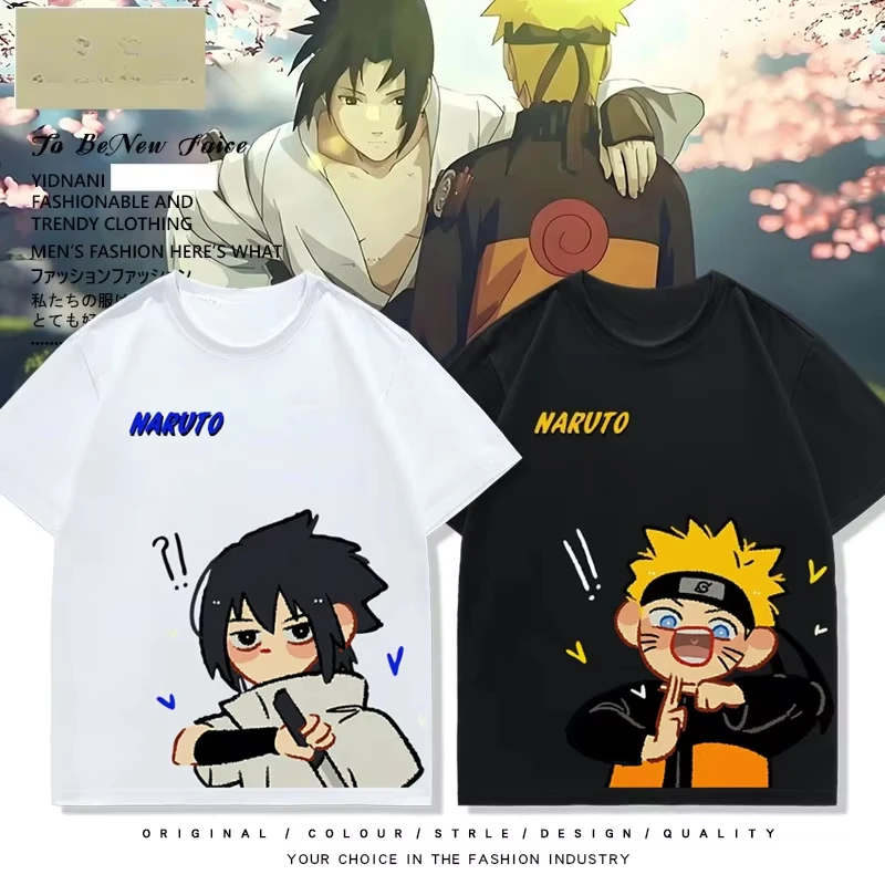 

Naruto Sasuke Naruto Surrounding Short-sleeved T-shirts Two-dimensional Men and Women Summer Loose Half-sleeved Student Tops