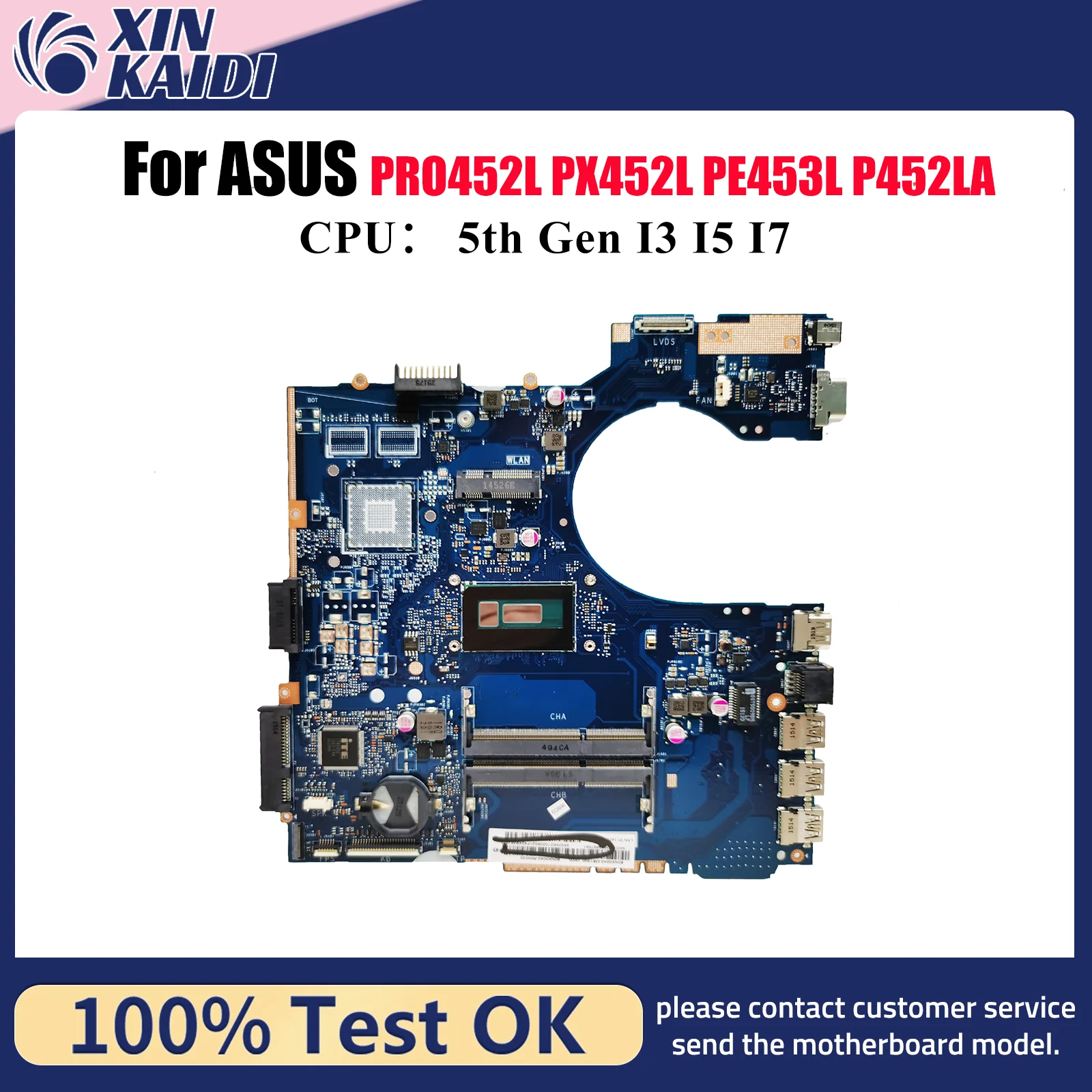 

P452LA Материнская плата для ноутбука ASUS P452LJ PX452L P452LA P452L PRO452L PE453L Материнская плата для ноутбука с процессором I3 I5 I7 100% тестирование ОК