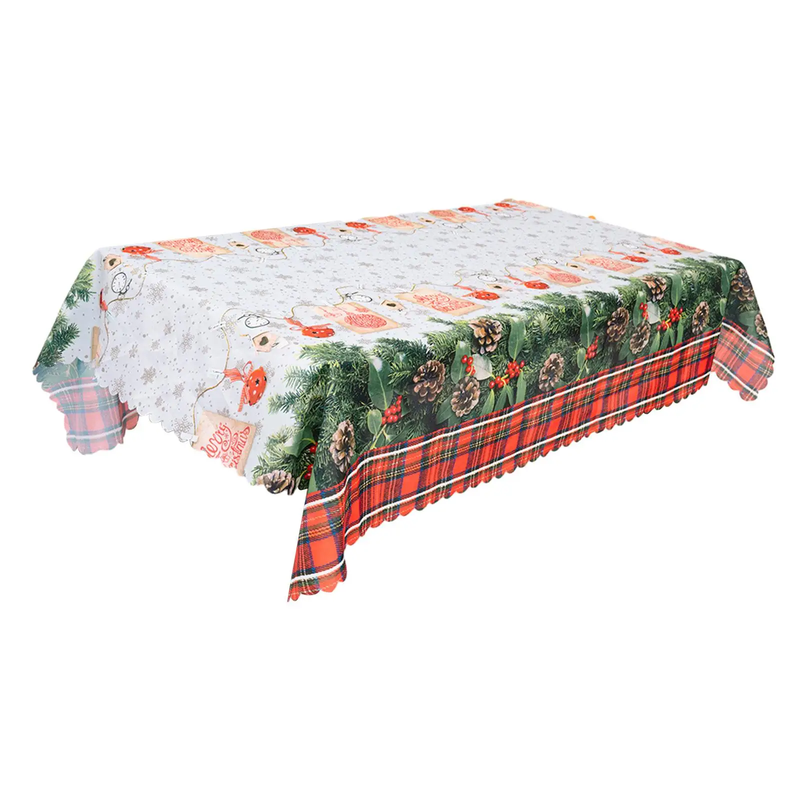 Christmas Tablecloth for Rectangle Tables Fabric Table Cover for Celebration