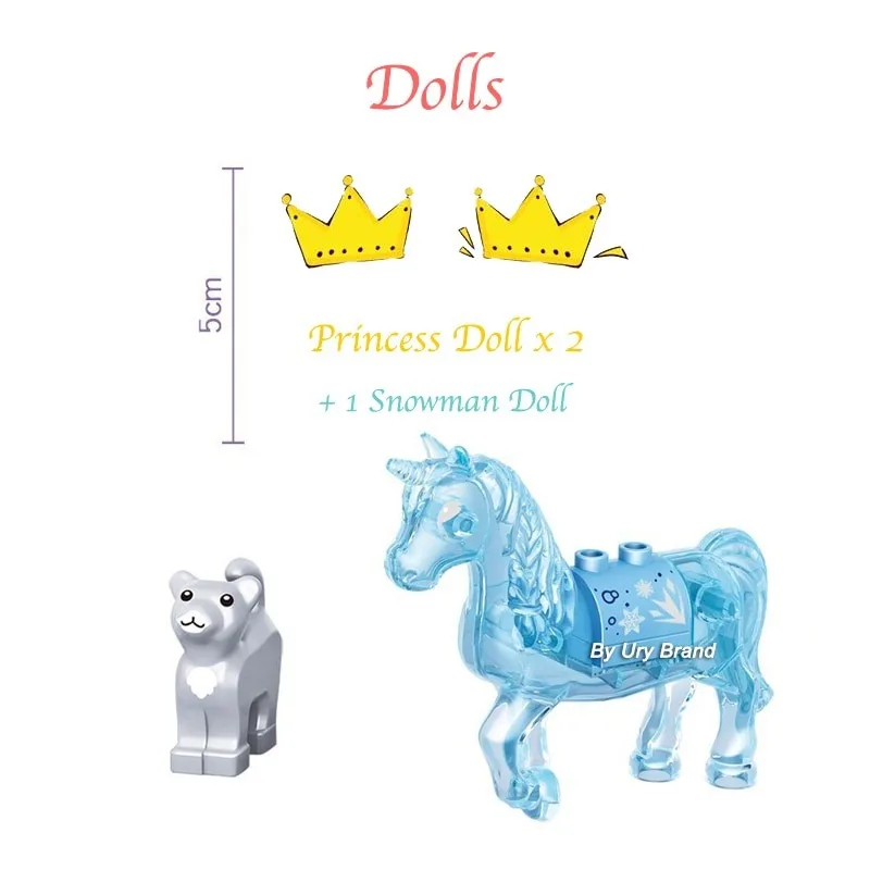 Ragazze Amici Parco giochi di ghiaccio della principessa Castello Casa Set Film Cavallo Bambole Blocchi di costruzione fai da te Giocattoli per regali creativi per bambini