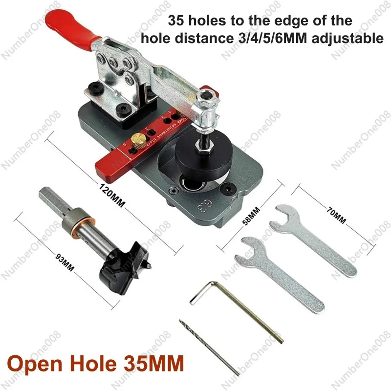 

35mm Hinge Jig Drilling Hole Puncher Hinge Boring Dowel Jig Woodworking Dowel Cabinet Jig Drill Guide Locator for Door Concealed