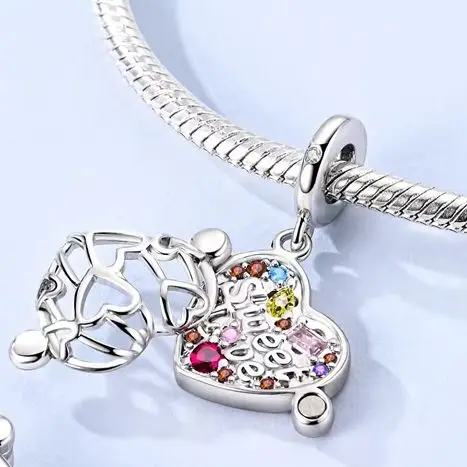 

Heart Shape Original 925 Sterling Silver Charm Openable Love Chocolate Box Fit Bracelet Diy Fine Jewelry