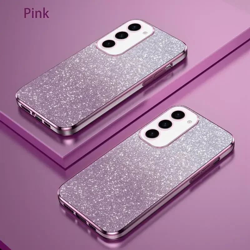 S 23 22 20 21 funda chapada con brillo degradado de lujo para Samsung Galaxy S23 S21 S20 Fe S22 Plus Ultra 5G funda trasera de silicona S20Fe