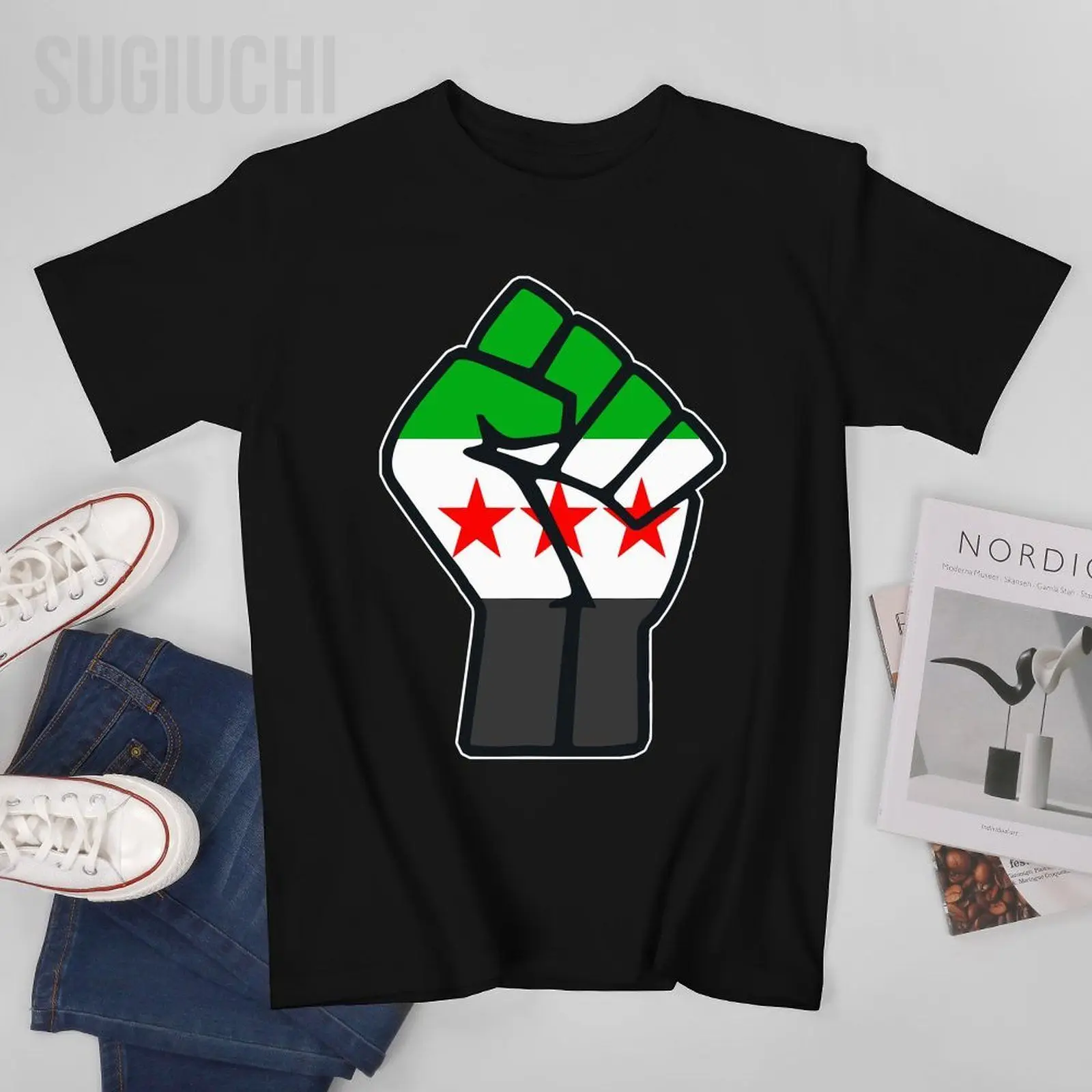 Men Free Syria Flag Syrian Tshirt Tees O-neck T Shirts Women Boys 100% Cotton Short T-Shirt Unisex All Seasons