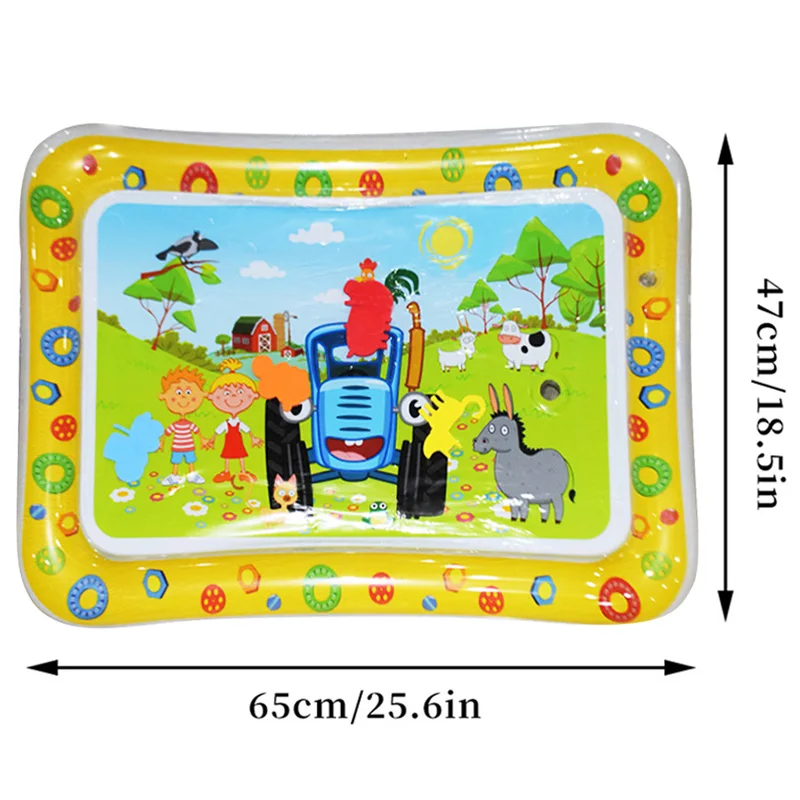 1pc Yellow Small Car Play Water Pad Tummy Time Baby Outdoor Activities Play Water Crawling Mat