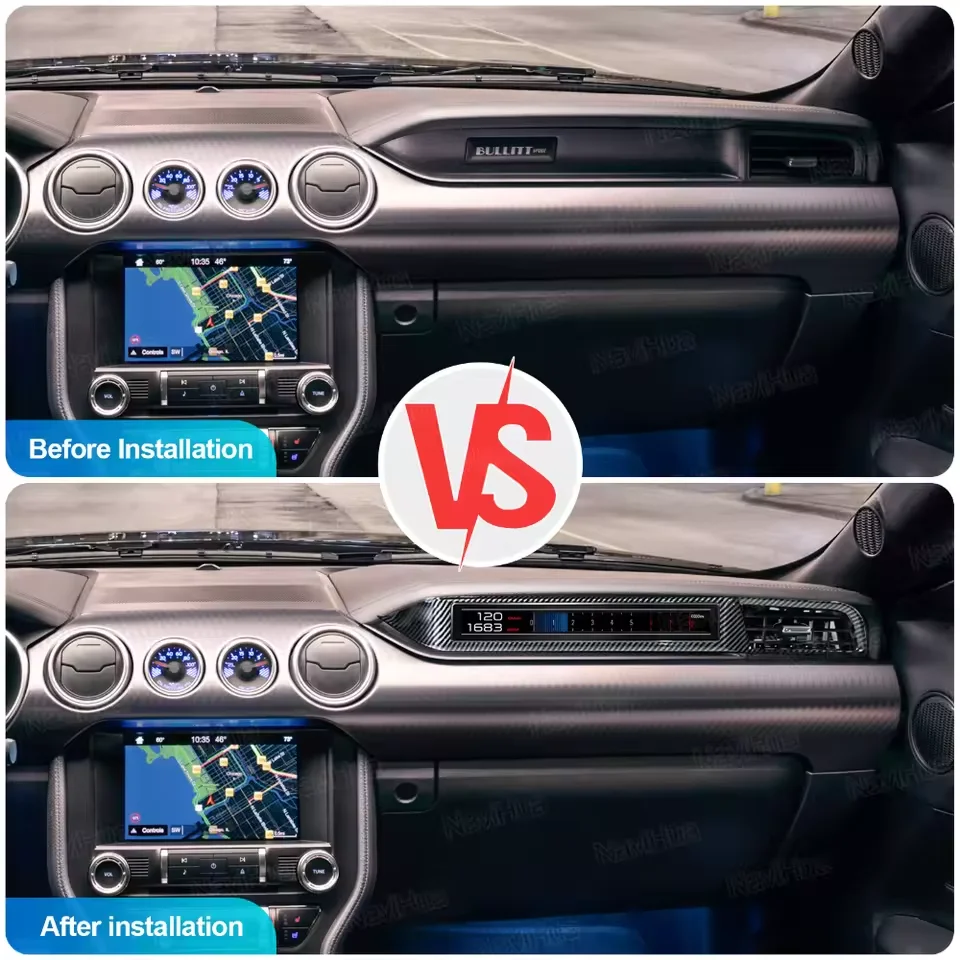 Tela de exibição do painel para ford mustang 2015-2023 lcd lado do passageiro hd medidor de velocidade do painel carros instrumento de corrida copiloto