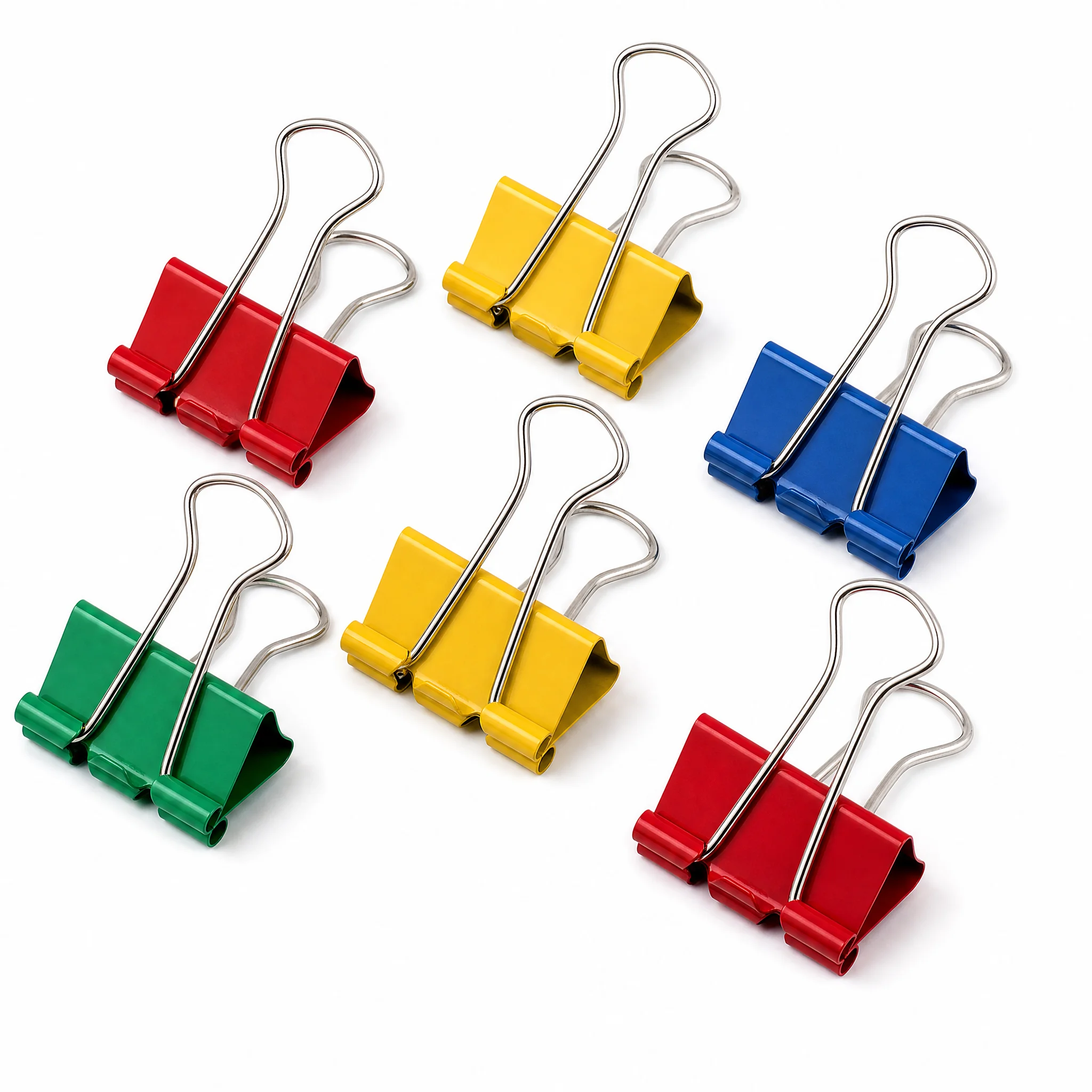 Metal Binder Clips with Coated Finish, Rust Resistant Foldback Clips for Office School Supplies, Strong Grip for Thick Papers File Organizing