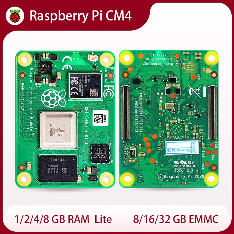 Original Raspberry Pi CM4 1GB/2GB/4GB/8GB LPDDR4 RAM BCM2711 Chipset IoT Development Board Module with Ethernet