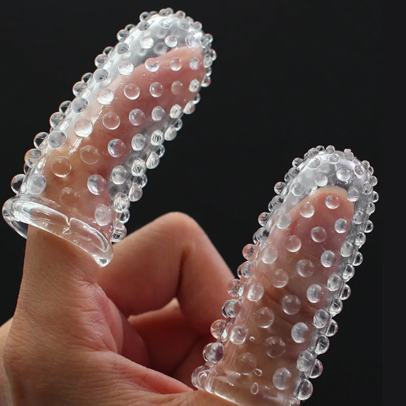 Vaginal Massage Finger Sleeve Clitoris Stimulator Sex Toys for Adult Women Reusable Masturbator Safer Ultra Thin Finger Condoms