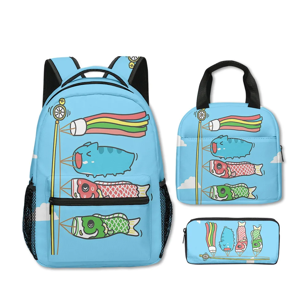 Lusso popolare divertente Bugcat Capoo 3D stampato 3 pezzi / set borse da scuola zaino da viaggio per notebook borsa da pranzo portatile astuccio