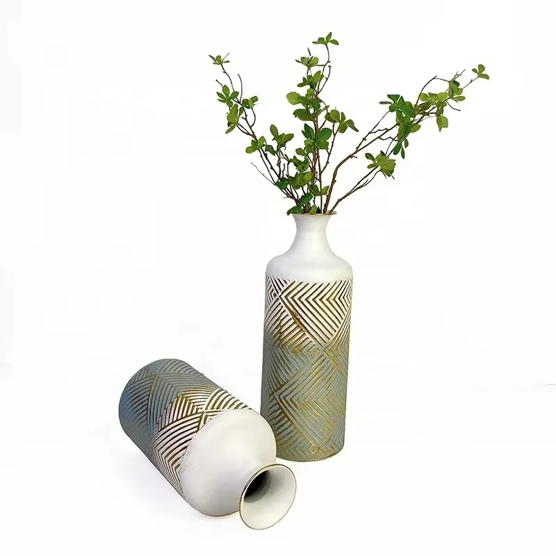 Large Flower Vase Metal Plant Farmhouse Country Large Floor Vase Decorative High Vase