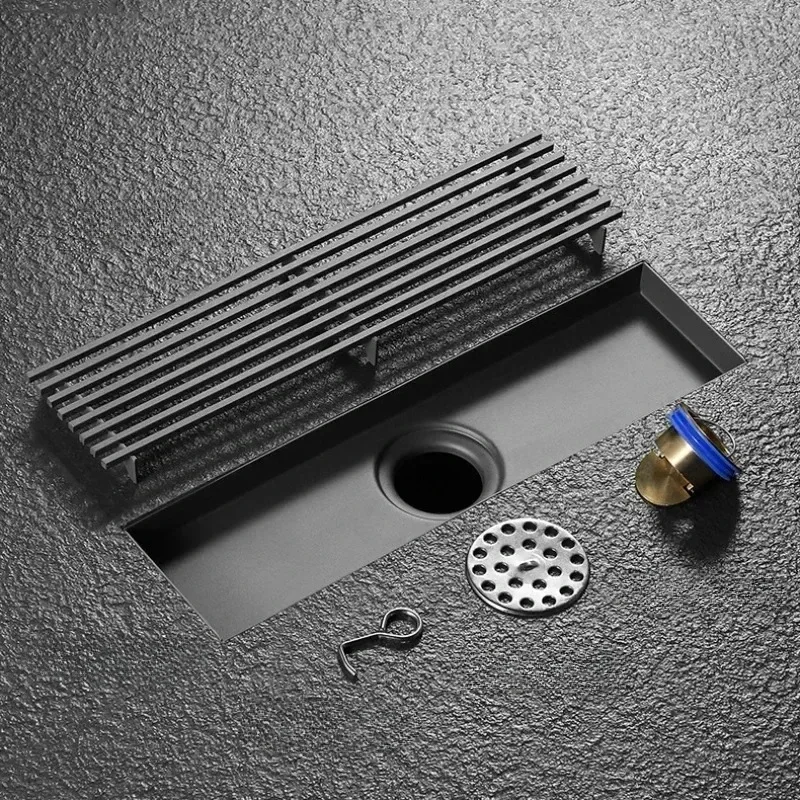 Bathroom odor proof large displacement floor drain gun made of gray stainless steel material