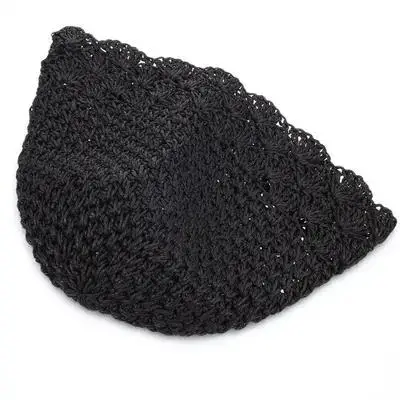

1pc Fashionable Lightweight Foldable Sun Protection Straw Hat For Women Men Beach Outdoor Casual Visor Hat Black Premium