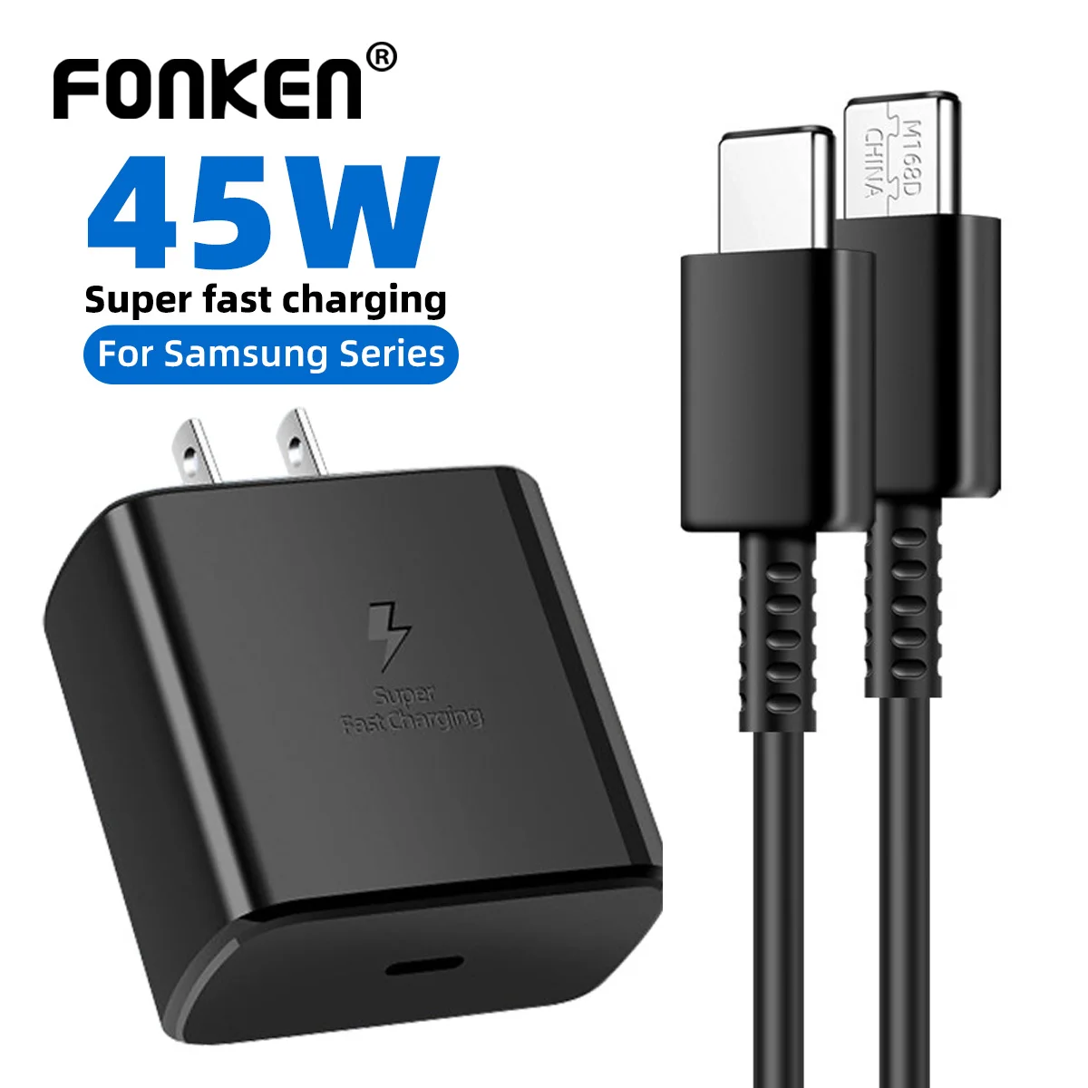 PD45W Super Fast Charging USB C Charger Type C Cable For Samsung Galaxy S22 S23 Ultra Note 20 Quick Charge Phone Charger Adapter