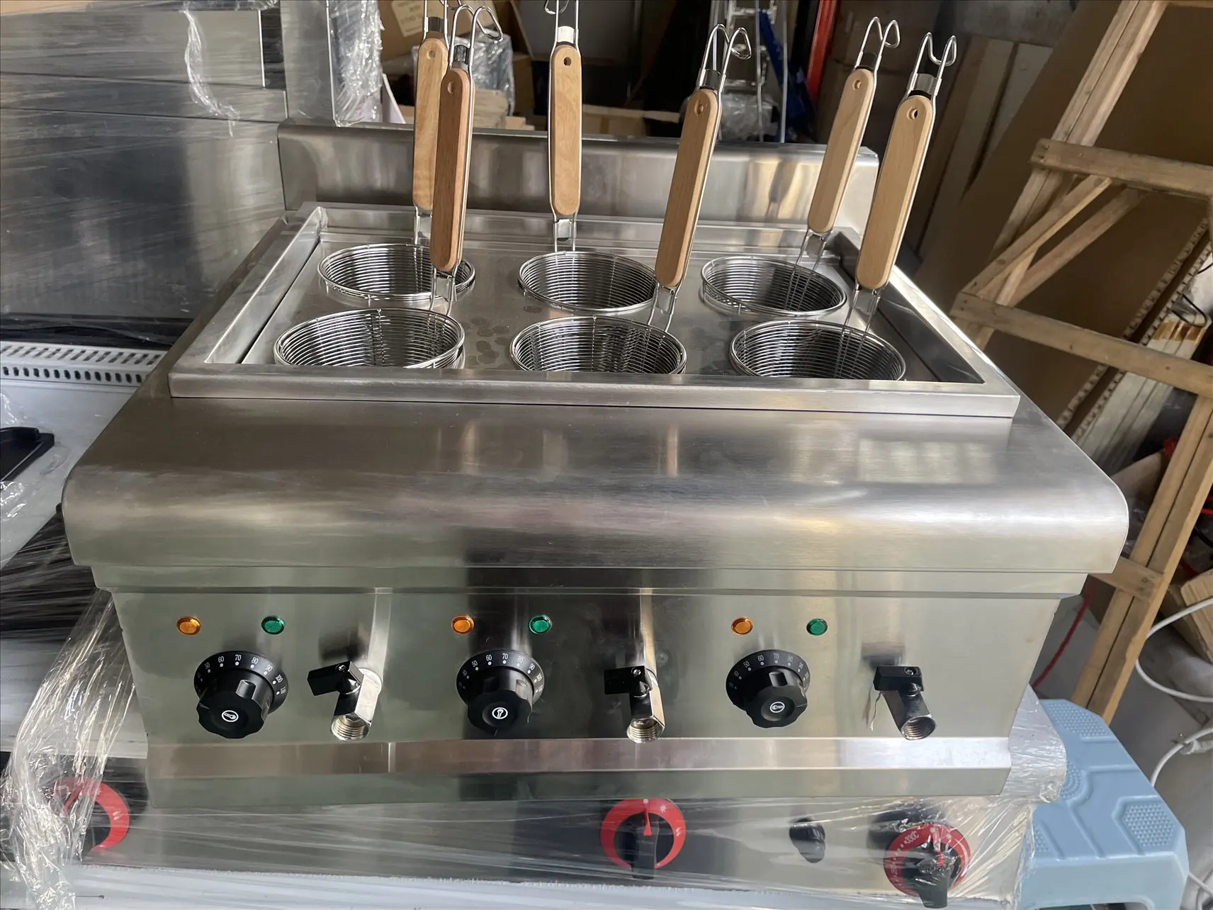 6-Hole Electric Pasta Cooker Machine Electric Noodle Boiler For Kitchen & Bakery Use Countertop Pasta Cooking Equipment
