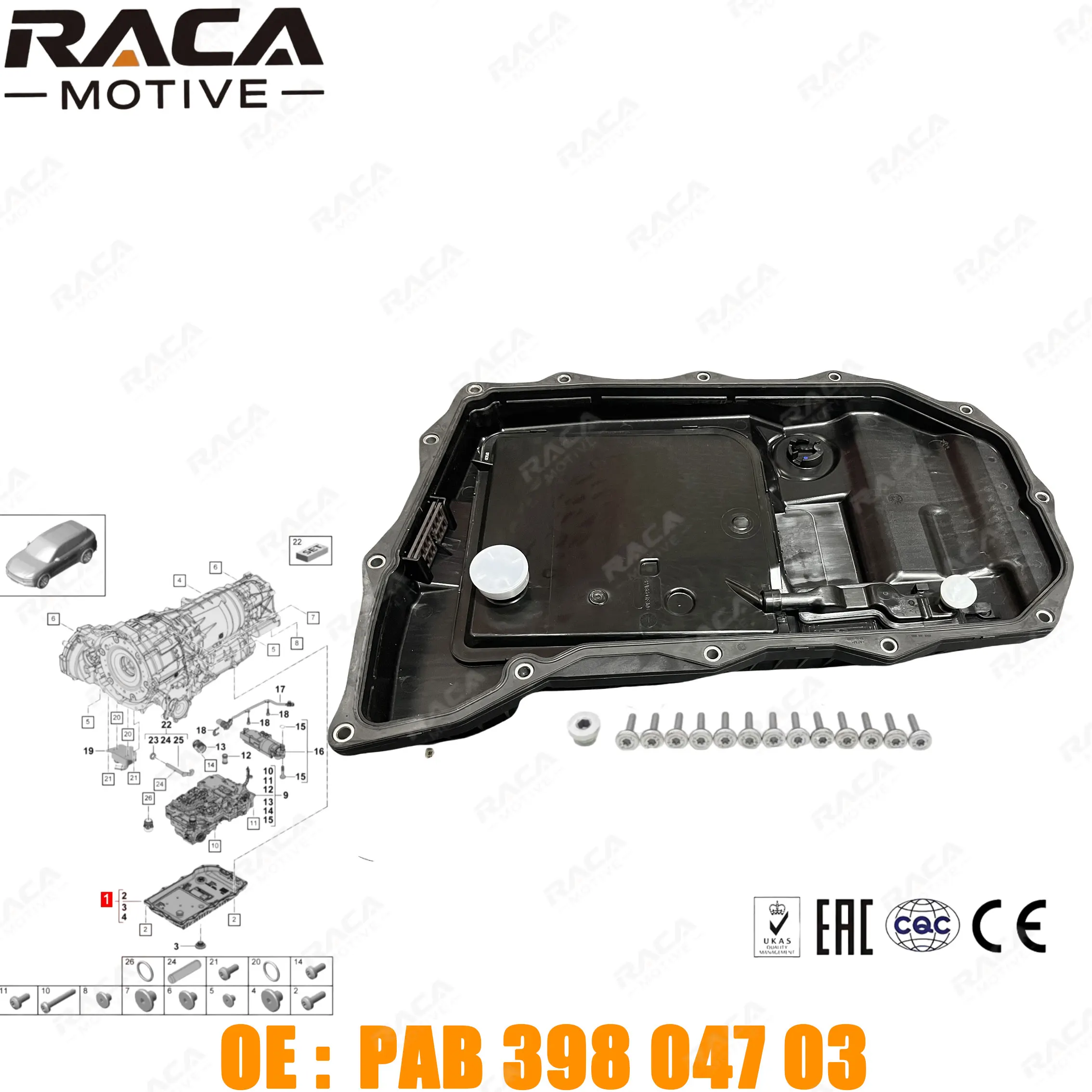 

High-Quality Transmission Oil Pan (with Plastic Pipe)/Oil Filter Suitable for Porsche Cayenne (9Ya) 2017- Cayenne Coupé (9Yb) 2018- 4.0t Turbo Gt Pab39804703