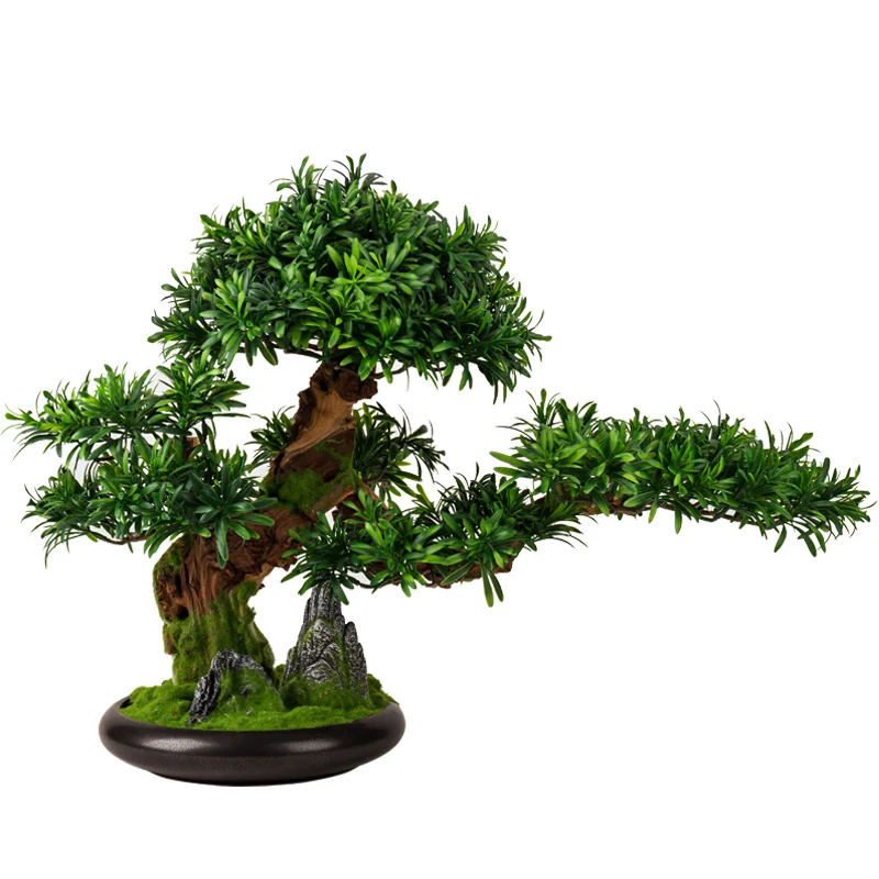 YY Welcome Pine Decoration Living Room Red Maple Podocarpus Macrophyllus Bonsai Fake Trees Bonsai