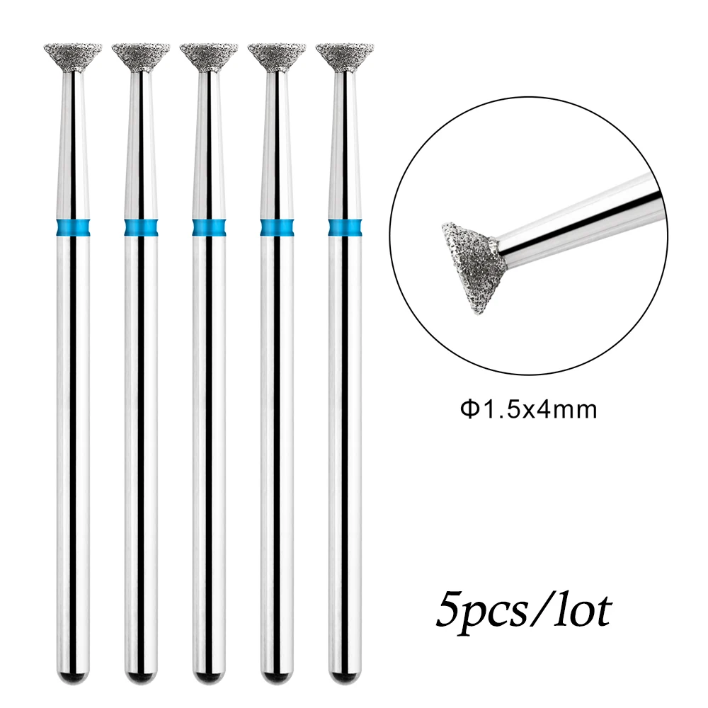 5 teile/los Bohrer Bits für Nägel Diamant Köpfe zu Nägel Fräser für Maniküre Häutchen Nagel Cutter Tipps Zubehör Werkzeuge – Detail 6
