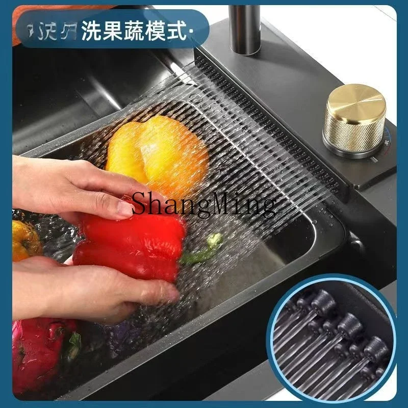 

SM Kitchen Large Single Slot Nano Stainless Steel Dishwasher Multifunctional Thickened Household Vegetable Basin