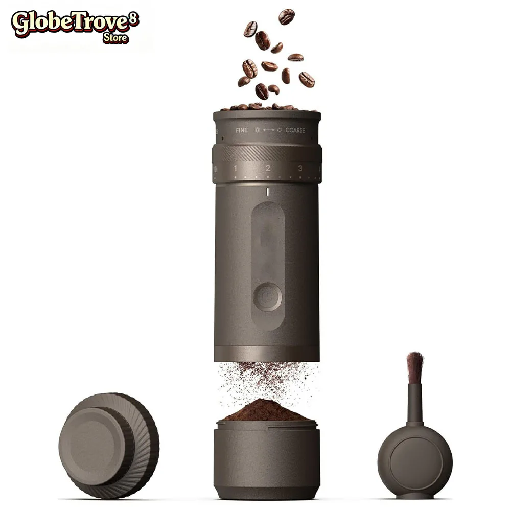 GlobeTrove Portable Electric Coffee Grinder With 28 Precise Grind Setting Stainless Steel Housing And Blade For Household And Ou