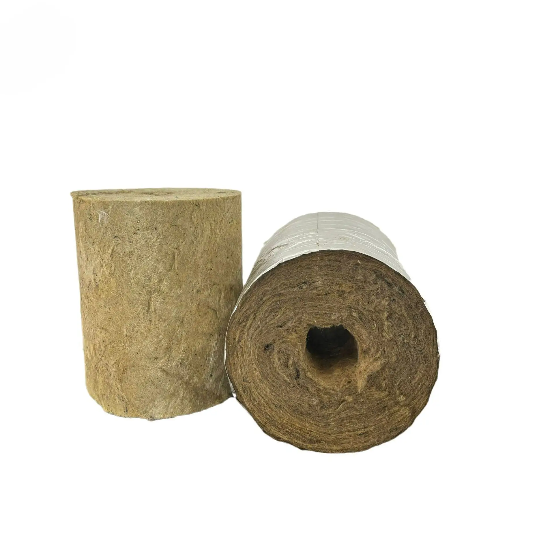 High density rock wool pipe insulation material has the function of fire prevention and water repellency