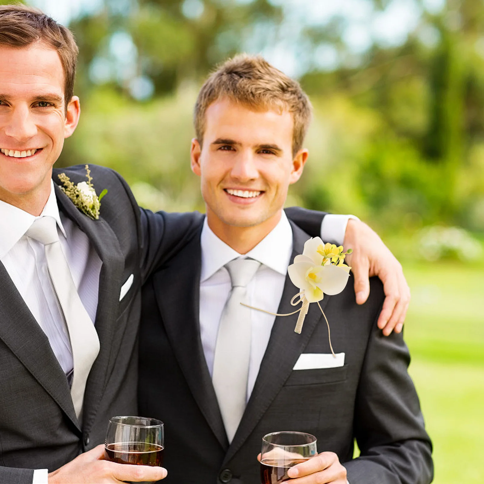 Broszka dla drużby, kwiat stabilizowany, elegancka, vintage, męska przypinka do klapy, korsarz ślubny, akcesorium na bal, formalny kolacja