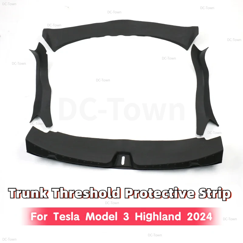 Trunk Threshold Protective Strip for Tesla Model 3 Highland 2024 TPE Trunk Door Guard Sill Anti Scratch Protection Accessories