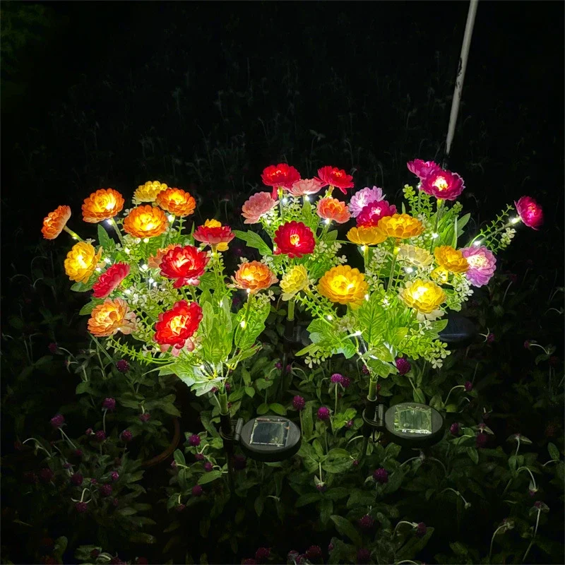 Solar Camping Garden Light Flower Party Lights Outdoor Lighting Solar Snow Lotus Flower Lawn Lamp for Yard Patio Wedding Lights
